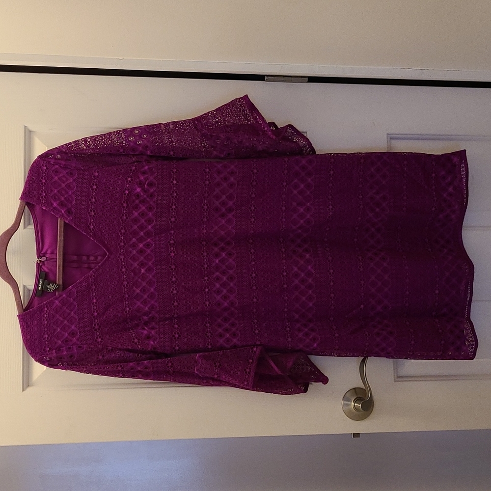 Plum Dres with lace overlay